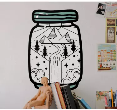 Silhouette mountain in a can nature stickers - TenStickers
