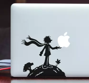 Silhouette of Little Prince laptop skin - TenStickers