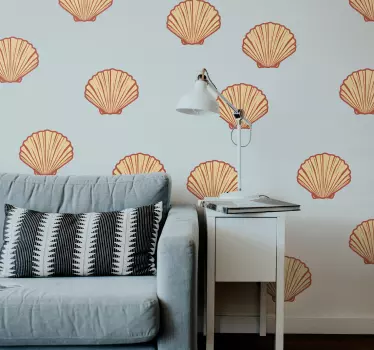 Symmetric Seashell  seashell Stickers - TenStickers