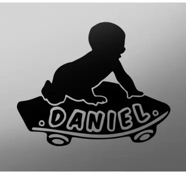 Skateboard Babyboy  baby in car sticker - TenStickers