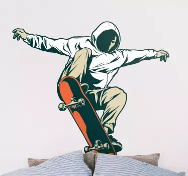 Skateboard jumping wall decal - TenStickers
