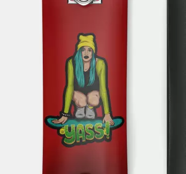 Skateboard school girl wall decor - TenStickers