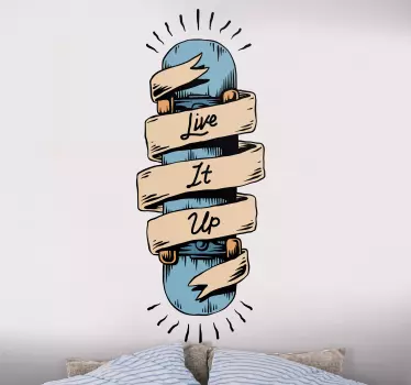 Skateboard text  wall decal - TenStickers