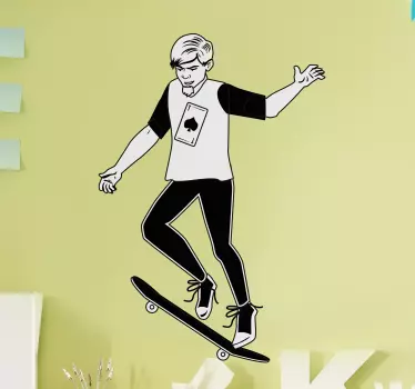 Skatebord figure wall decal - TenStickers