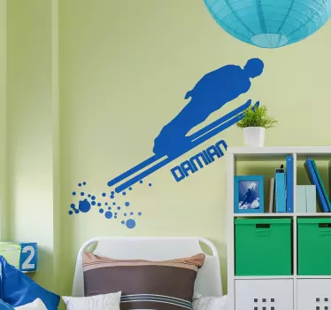 Skiing Action Figure extreme sports sticker - TenStickers
