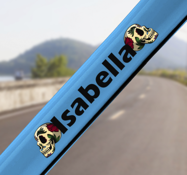 Customisable skull bike  illustration wall art - TenStickers