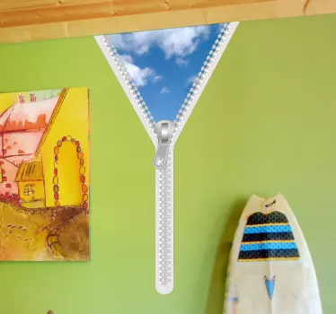 Sky Zipper Decorative Cloud Sticker - TenStickers