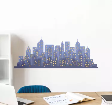 Skyscraper Skyline Wall Stickers for Office Room - TenStickers