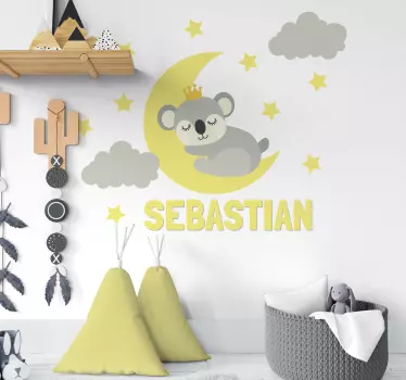 Sleeping king koala wall stickers children's room - TenStickers
