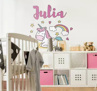 Sleeping Unicorn Customisable Wall Sticker - TenStickers