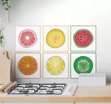 Sliced bordered Fruit tile transfer - TenStickers