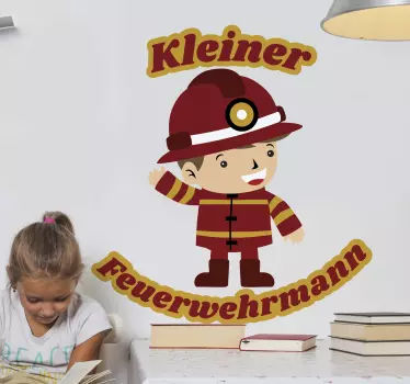small firefighter man Kids Bedroom Wall Sticker - TenStickers