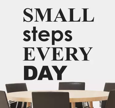 Small steps every day inspirational quote sticker - TenStickers