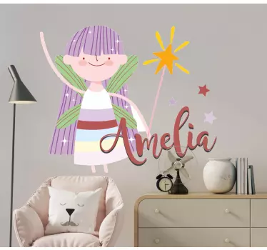 Smiling fairy princess custom sticker - TenStickers