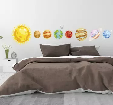 Solar System all the Planets vintage travel decal - TenStickers