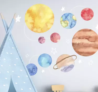 Solar System map space sticker - TenStickers