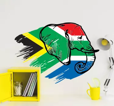 South African elephant flag decal - TenStickers