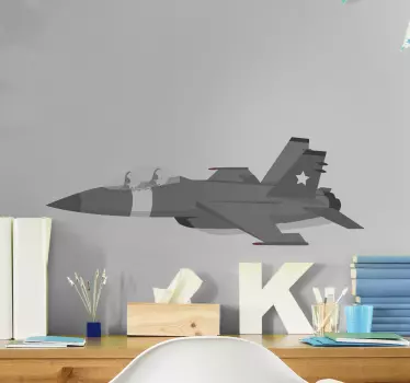 Soviet fighter plane illustration wall art - TenStickers