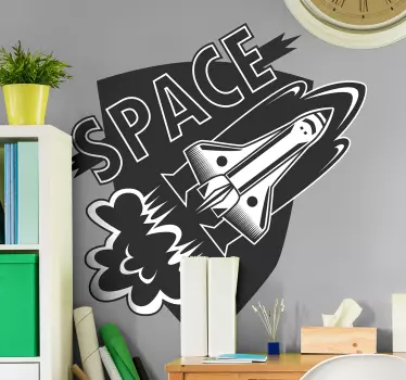 Space travel science wall sticker - TenStickers