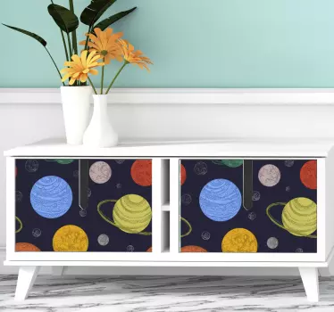 Space wall sticker colorful planetary designs - TenStickers