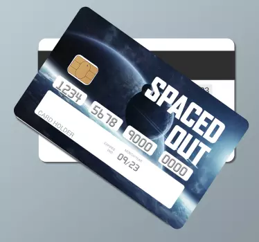 spaced out credit card sticker - TenStickers