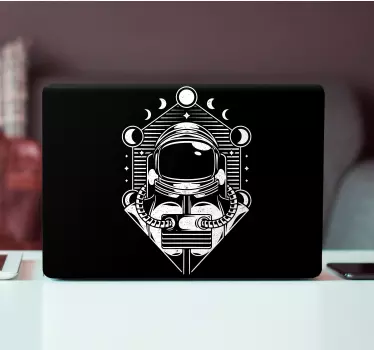 Spaceman universe vintage design laptop sticker - TenStickers