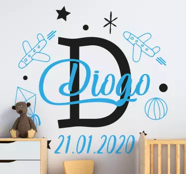 Spacial Name Kids Bedroom Wall Sticker - TenStickers