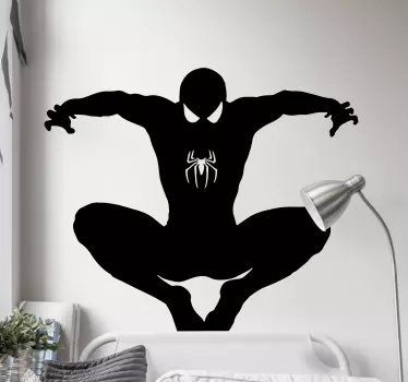 Spiderman silhouette superhero sticker - TenStickers
