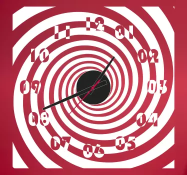 Spiral Illusion Wall Clock Sticker - TenStickers