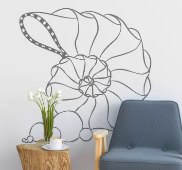 Spiral seashell animal wall sticker - TenStickers