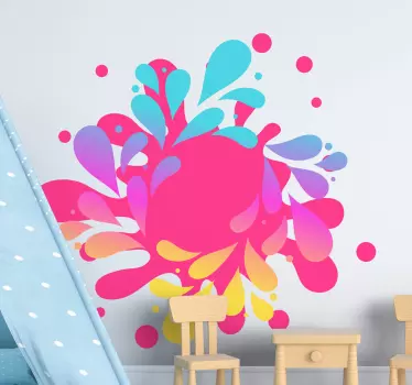 Splash petals vinyl wall art - TenStickers