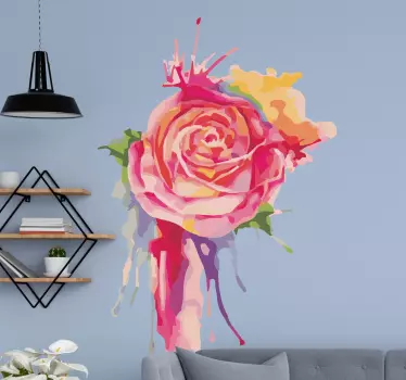 Splash rainbow flower flower wall decor - TenStickers