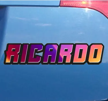 Sport neon personalised name car decal - TenStickers