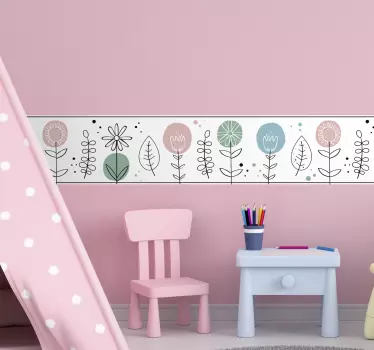 Spring flower for kids border sticker - TenStickers