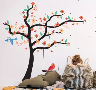 Spring tree tree wall decal - TenStickers
