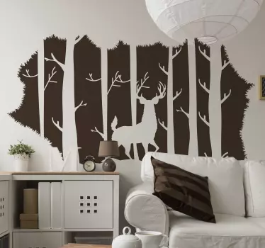 Stag in the florest Living Room Wall Decor - TenStickers