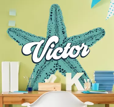 Starfish custom name wall stickers for kid - TenStickers