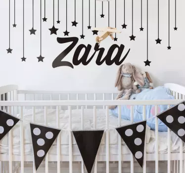 Starry Night with name childrens wall decal - TenStickers