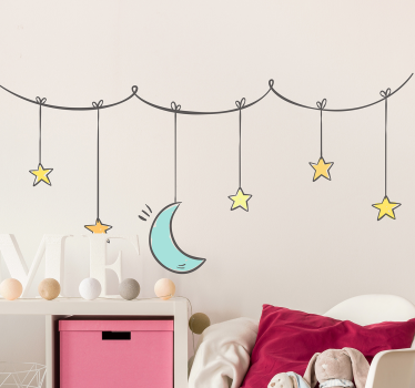 Stars and moon kids  baby wall decal - TenStickers