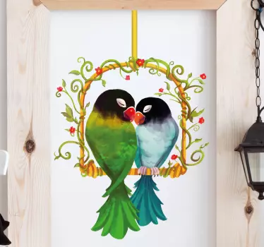 Parrots in love bird wall sticker - TenStickers