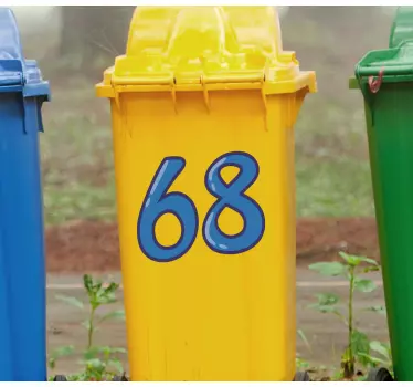 Striking numeric style recycling decal for bin - TenStickers