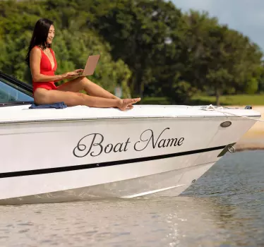 Stylish boat name nautical sticker - TenStickers