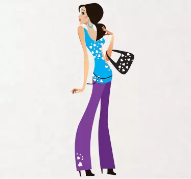 People sticker stylish woman pose - TenStickers