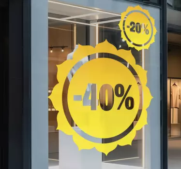 summer sun discount sale stickers - TenStickers