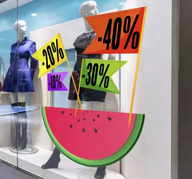 Summer watermelon sale wall sticker - TenStickers