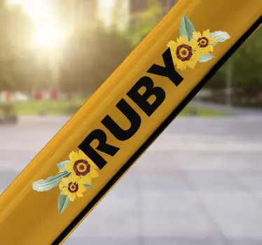 Customisable sunflower bike decal - TenStickers