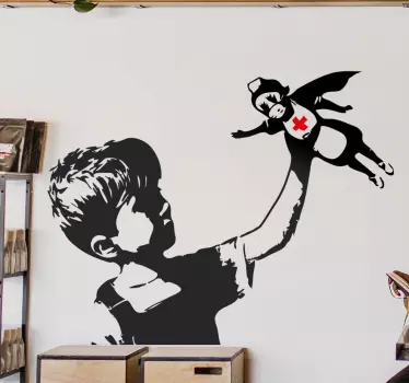 Superhero Banksy Nurse vinyl wall art decal - TenStickers