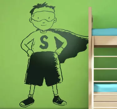 Superkid Illustration Sticker - TenStickers