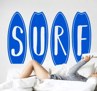 Surf in Surfboards  decal - TenStickers