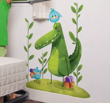 Swamp friends illustration wall art - TenStickers